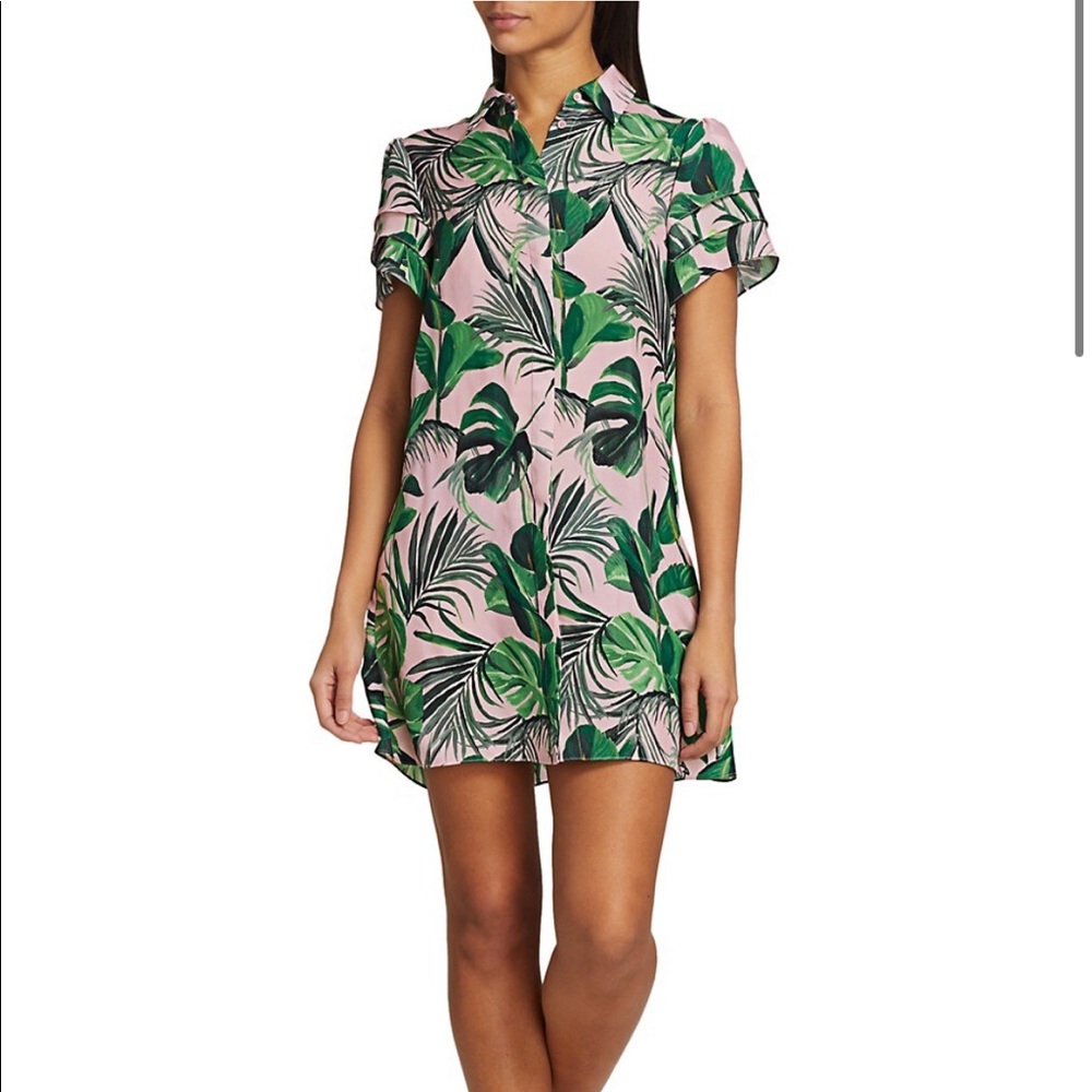 Alice+Olivia Jen Palm Ruffle Dress